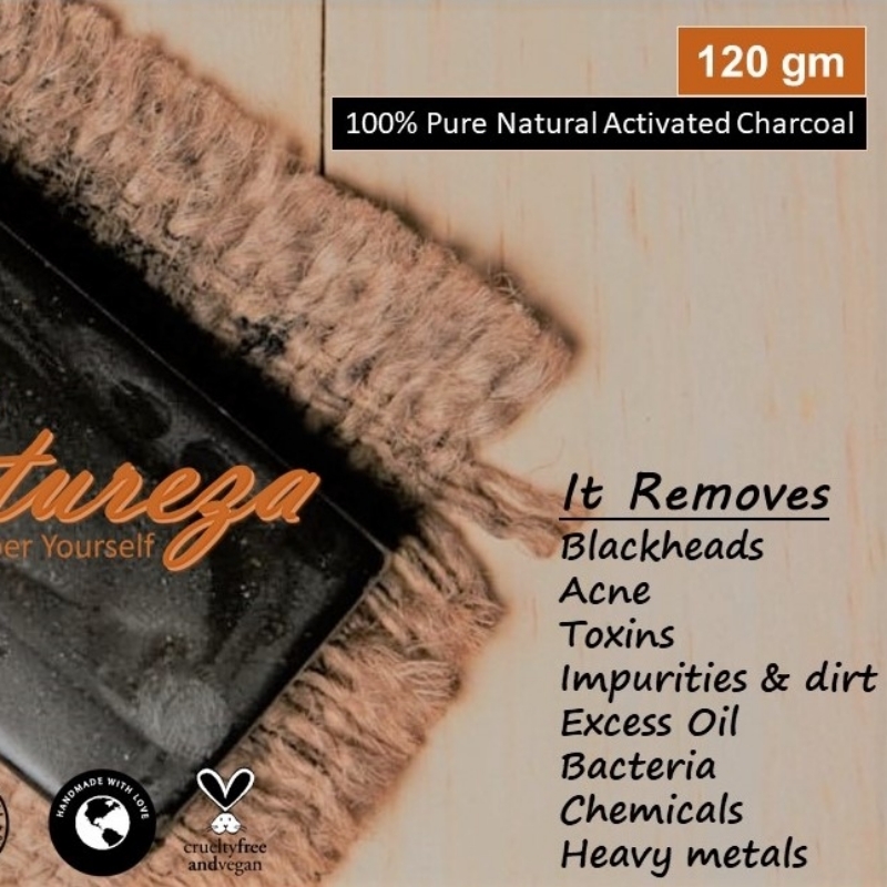Charcoal soap 100% Natural Herbal Handmade Organic 120g