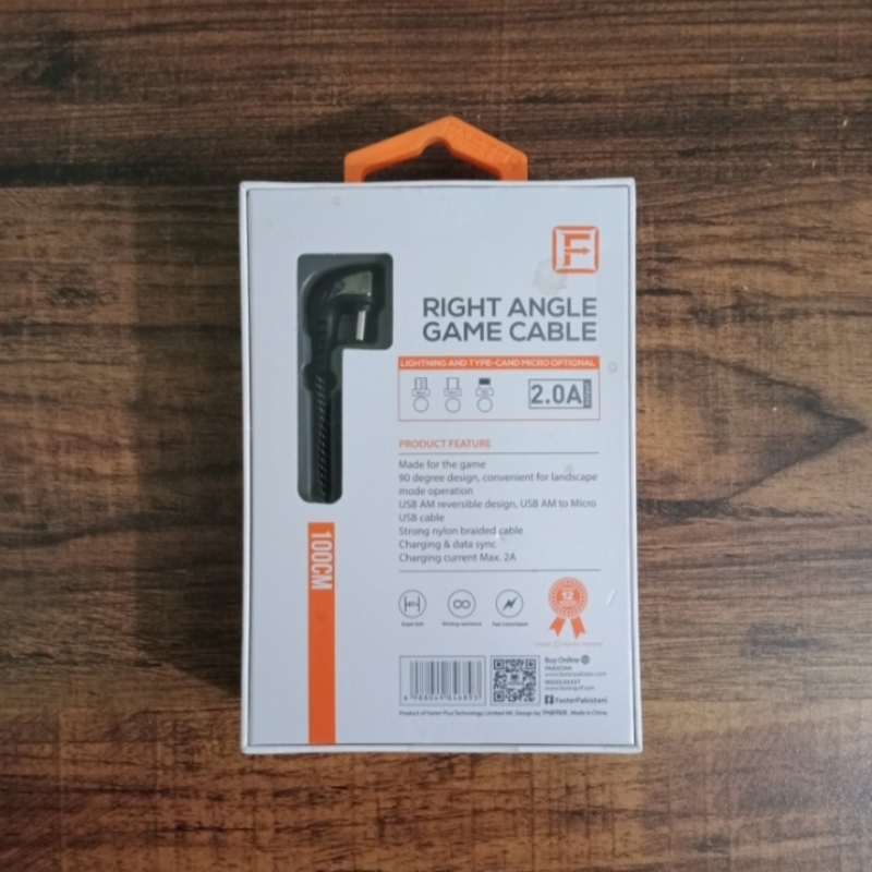 FASTER FC-90 Right Angle Game Cable (Type C)