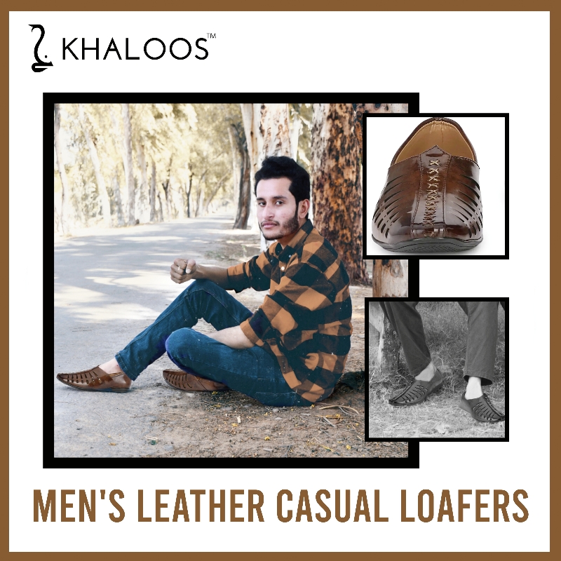 Men's leather casual loafers