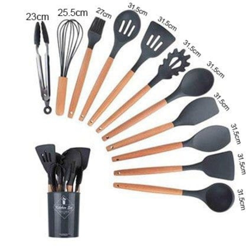 12 pcs Silicone Cooking Spoon set