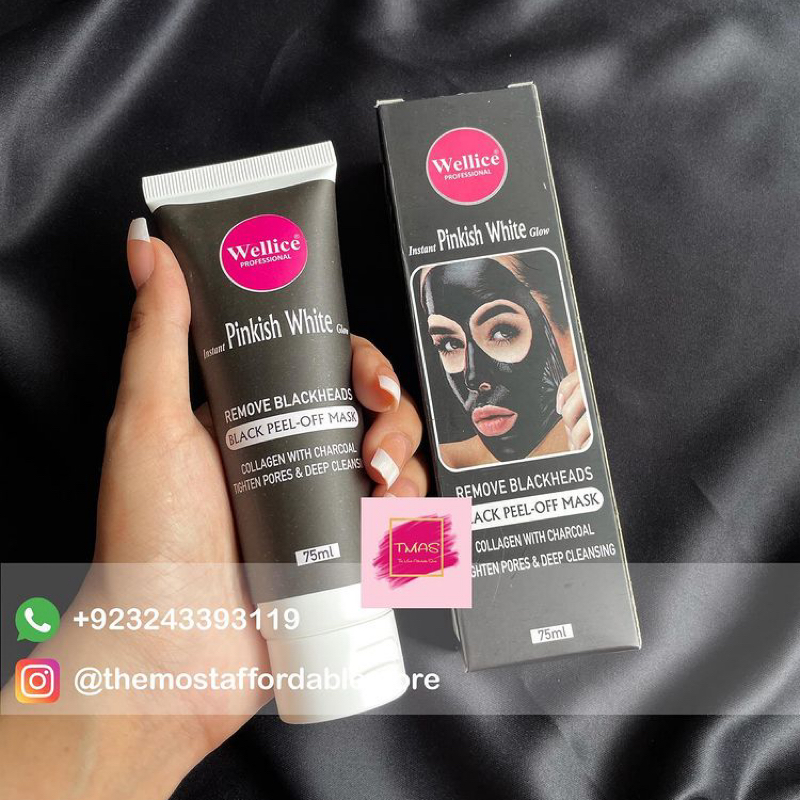 Wellice Black Heads Removal Peel off Mask (75ml) Collagen with charcoal tig