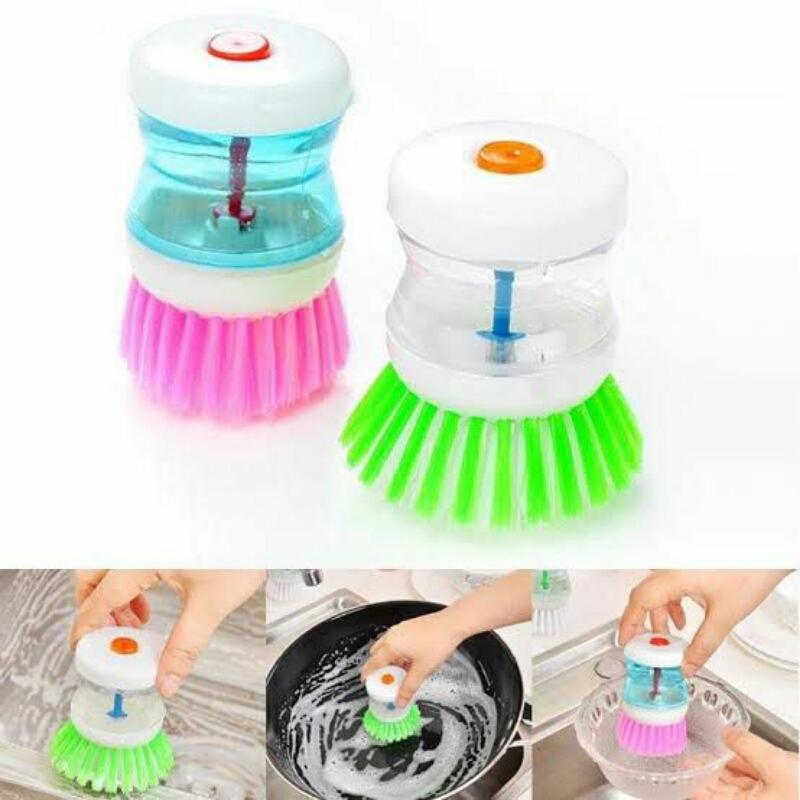 Cleaning Brush with Liquid Soap Push Button
