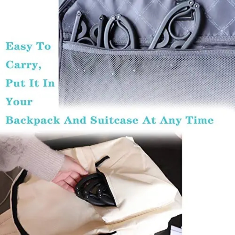 Pack of 3 Portable Folding Clothes Hanger,Black Suit, Household Goods Cloth