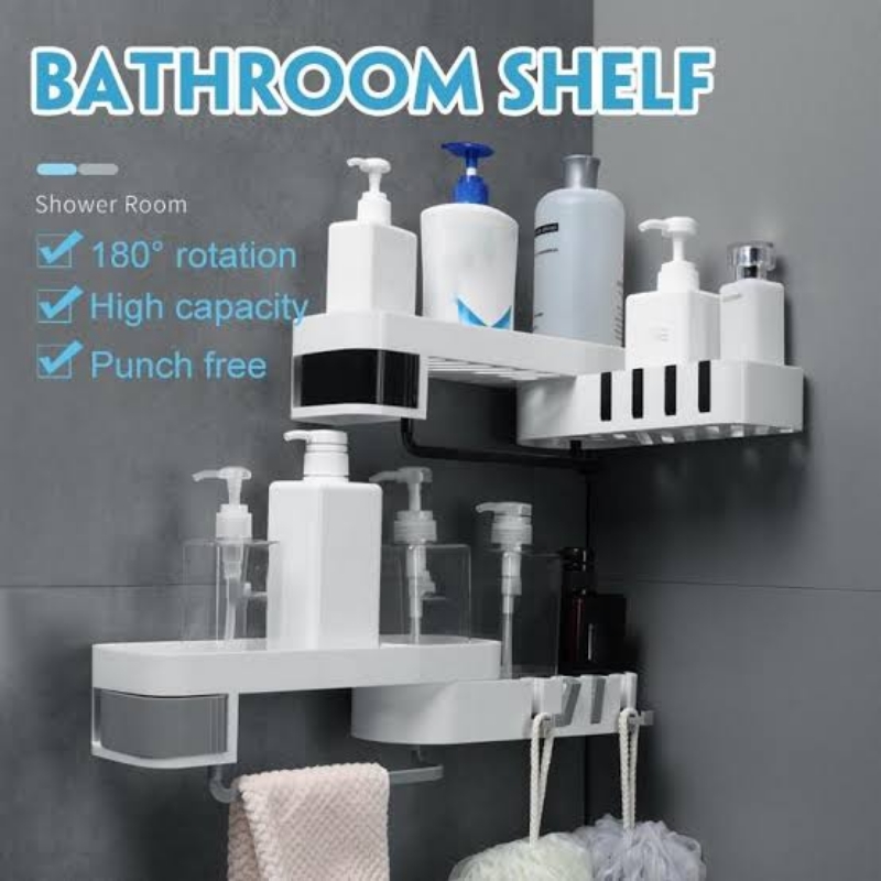 Bathroom Shampoo Shower Shelf Holder Kitchen Storage Rack Organizer Wall Mo