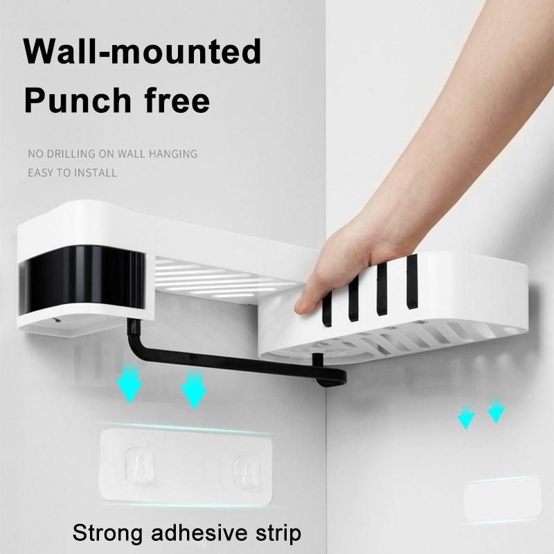 Bathroom Shampoo Shower Shelf Holder Kitchen Storage Rack Organizer Wall Mo