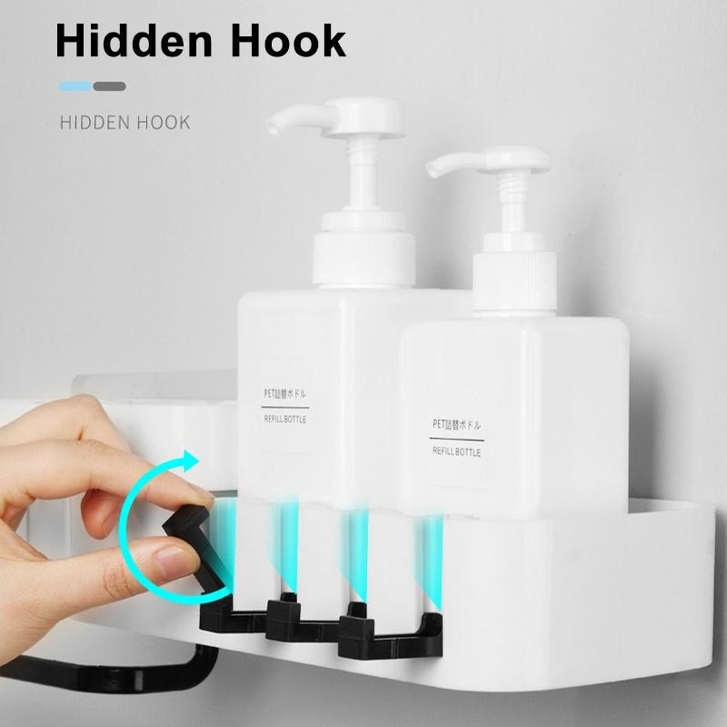 Bathroom Shampoo Shower Shelf Holder Kitchen Storage Rack Organizer Wall Mo