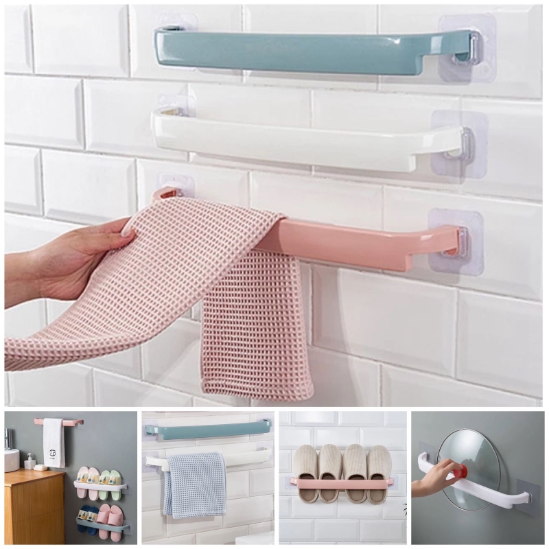Japanese Style Self Adhesive Wall Mounted Towel Holder Towel Rack Towel Bar