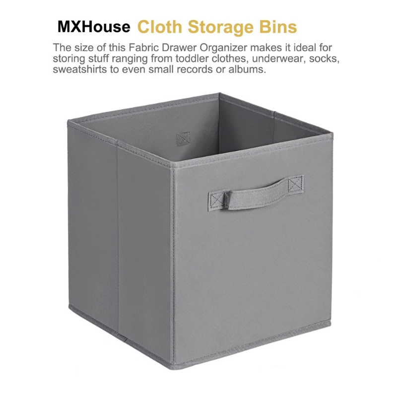 Foldable Square Fabric Storage Bin Collapsible Box Clothes Organizer Cube