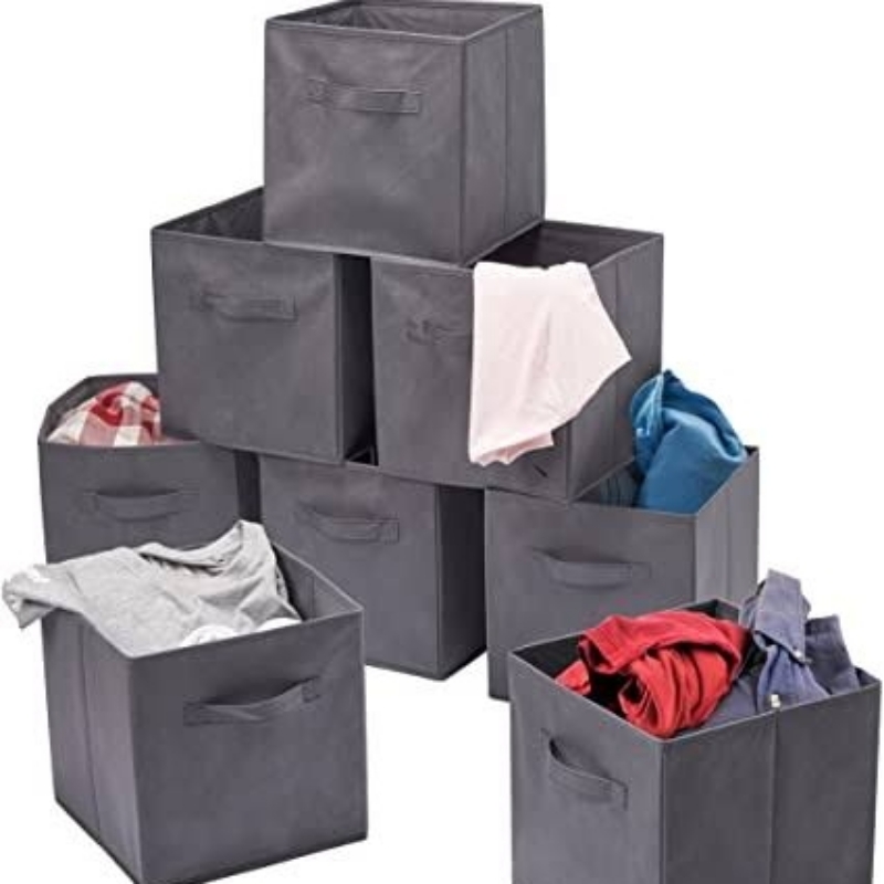 Foldable Square Fabric Storage Bin Collapsible Box Clothes Organizer Cube
