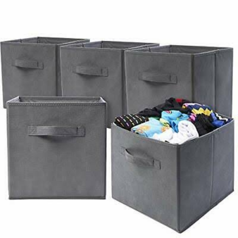 Foldable Square Fabric Storage Bin Collapsible Box Clothes Organizer Cube