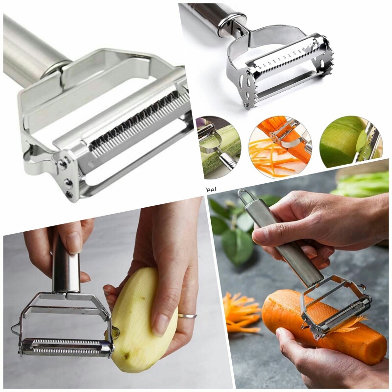 Stainless Steel Peeler for Vegetables Fruits 2 in 1 Peeler Scrapper