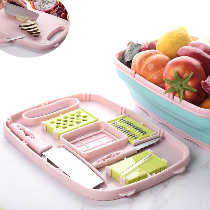 9 in 1 Cutting Board Mesher Cutter Peeler Grater for Vegetables