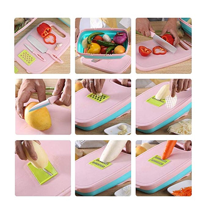 9 in 1 Cutting Board Mesher Cutter Peeler Grater for Vegetables