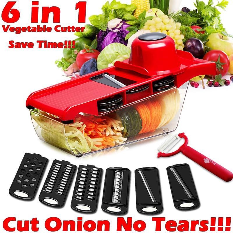 6 in 1 Vegetables Cutter Slicer Peeler Grater Complete Kitchen Tool