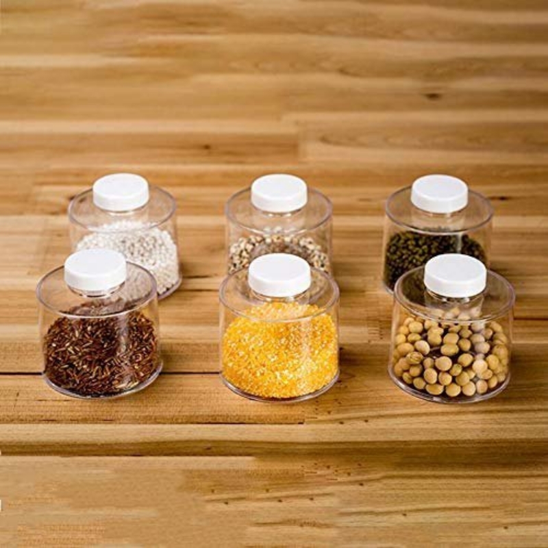 Acrylic Seasoning Round Spice Jars 6pcs Set