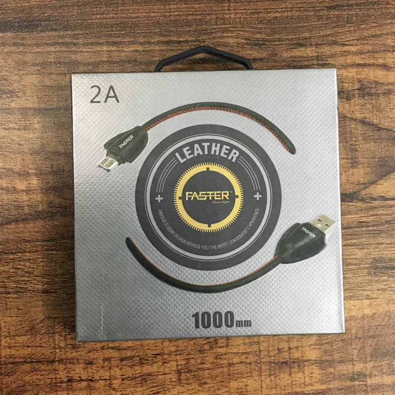 FASTER FC-L1 Leather Finish Charging / Data Cable (2A)