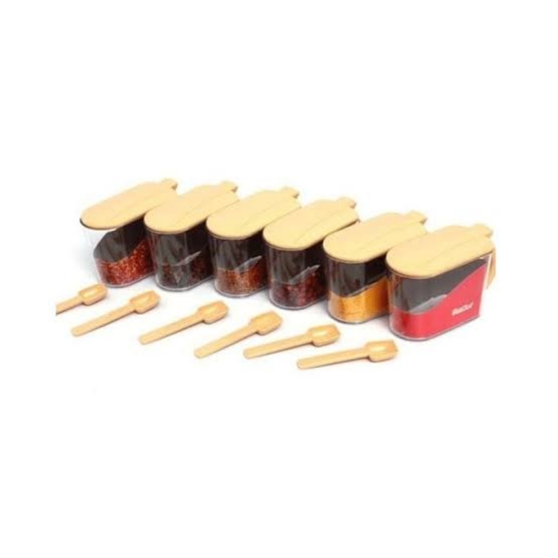 Master Chef Acrylic Spices Jar with Rack 6pcs