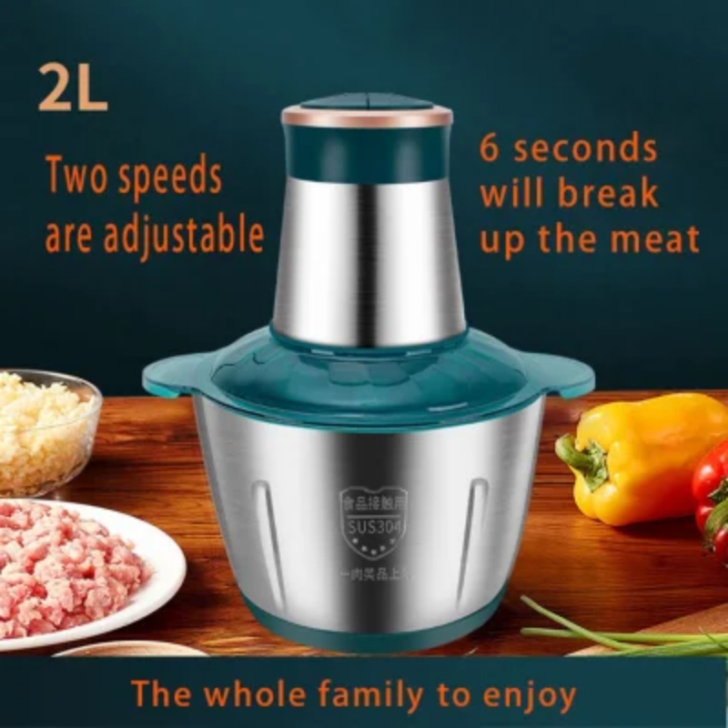 Electric 2 Speeds Meat Vegetables Fruits Ice Chopper Stainless Steel