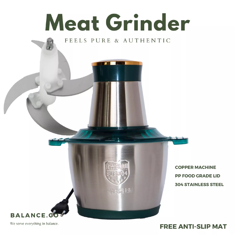 Electric 2 Speeds Meat Vegetables Fruits Ice Chopper Stainless Steel
