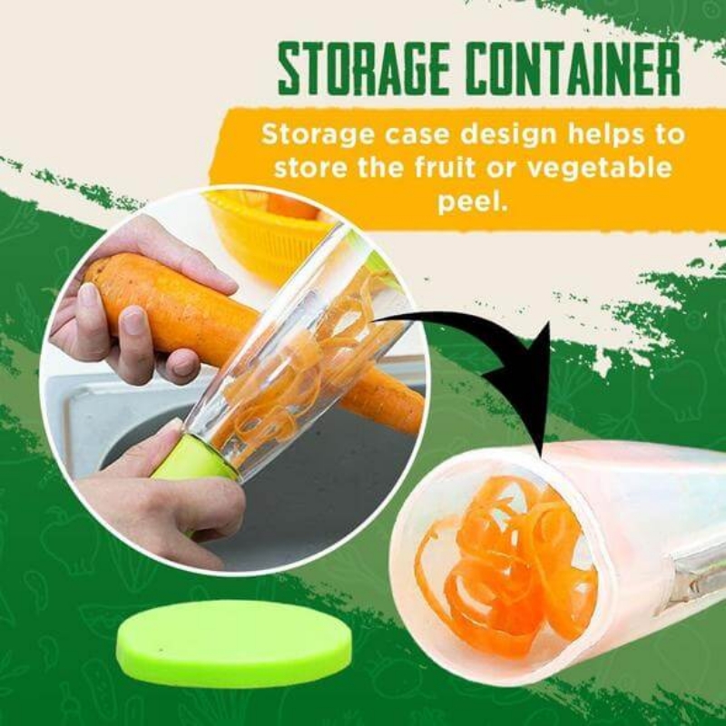 Peeler with Storage Container Stainless Steel Blade