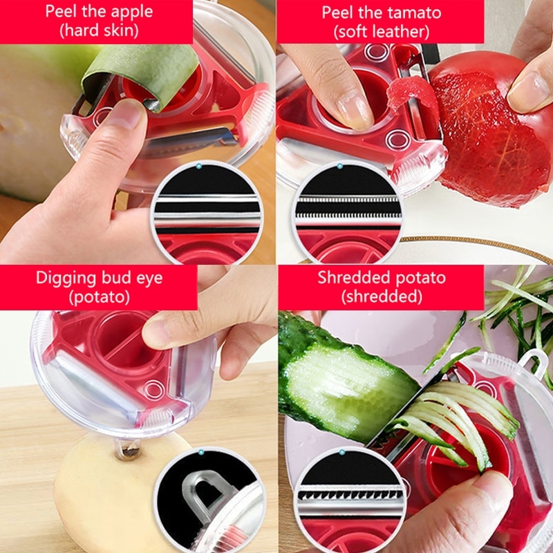 3 in 1 Triangle Rotating Peeler for Fruits & Vegetables