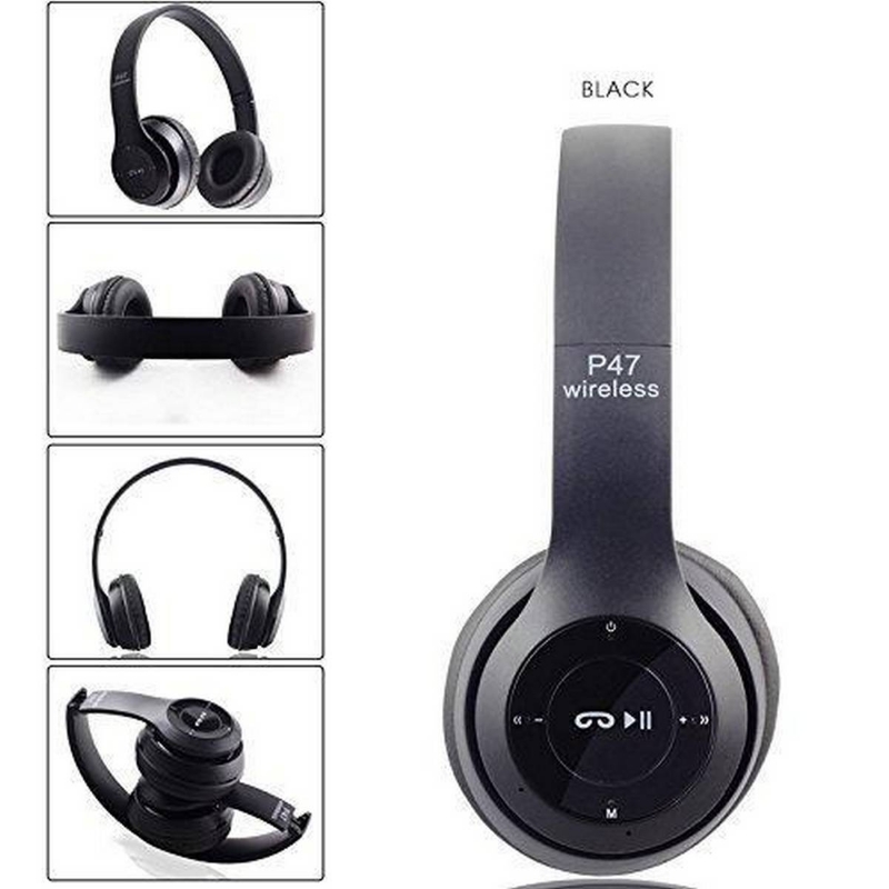 P47 Wireless Bluetooth Earphone With MIC Audio Bluetooth FM Radio TF Card F