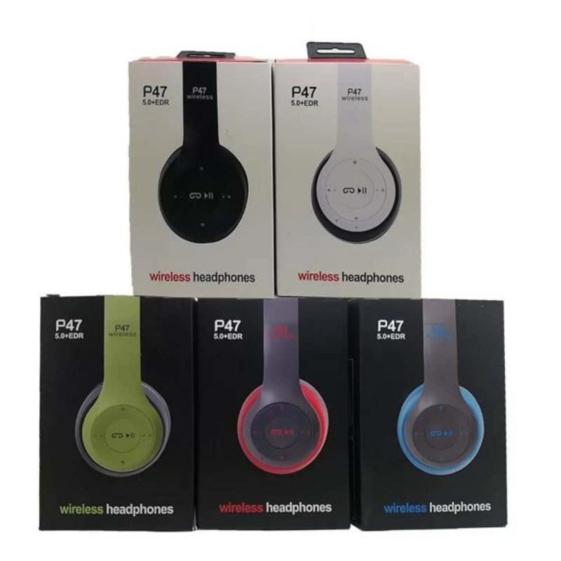 P47 Wireless Bluetooth Earphone With MIC Audio Bluetooth FM Radio TF Card F