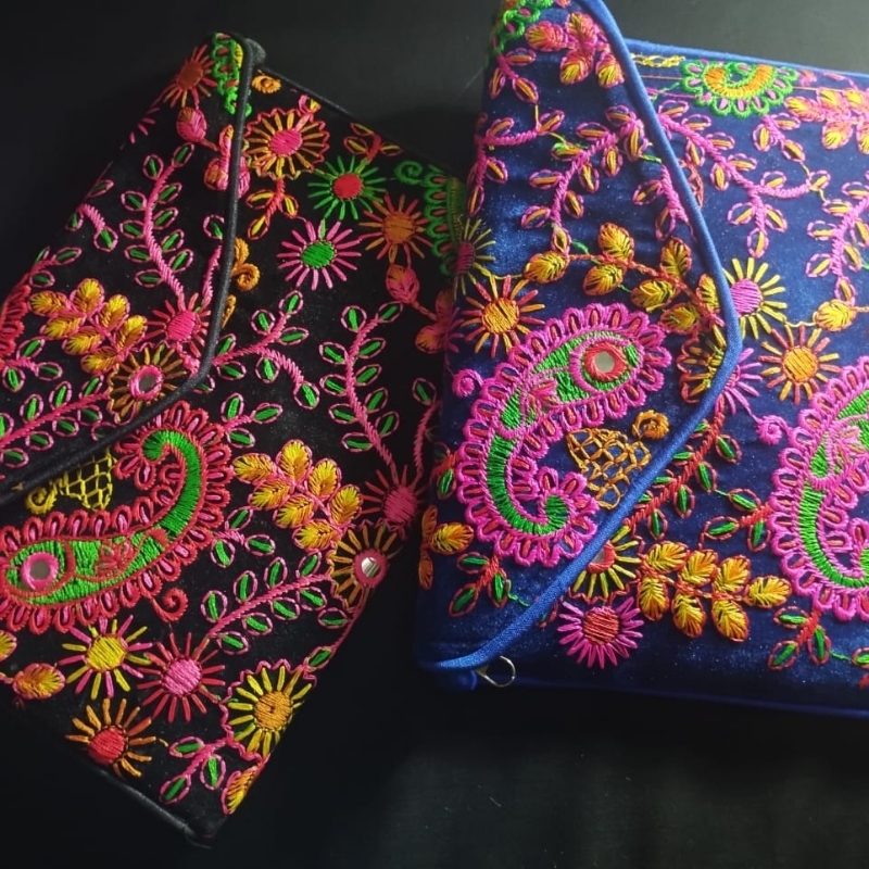 Embroidered hand bag /Cross body