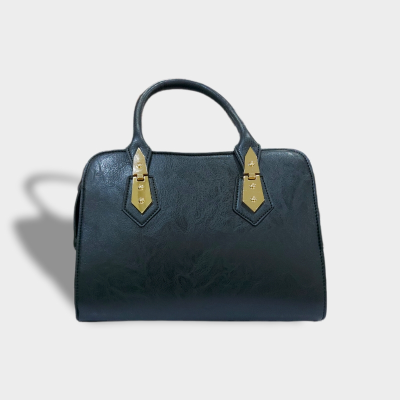 Black Leather Women's Hand Purse