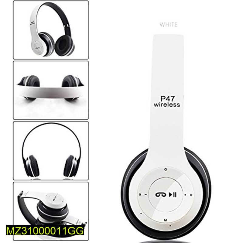 P47 Gaming  Wireless Bluetooth Headphones (White)