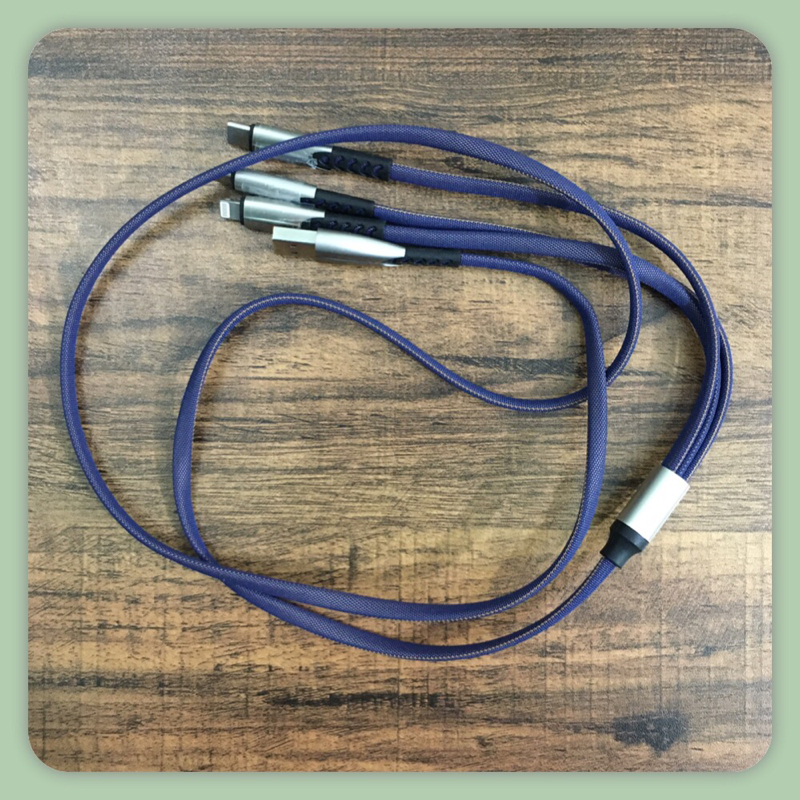 FASTER D-3 Quick Charge Weave Data / Charging Cable 3 in 1