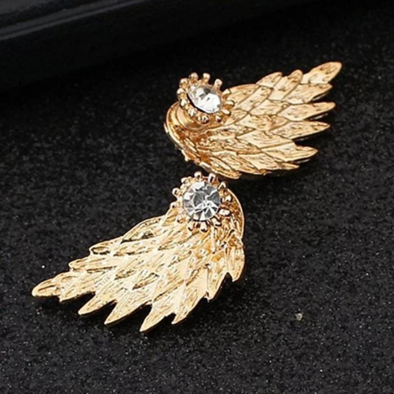 Women's angel wings stud earrings rhinestone ear jwellery for woman
