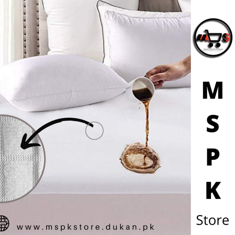 Waterproof mattress protector with waterproof pillow pair