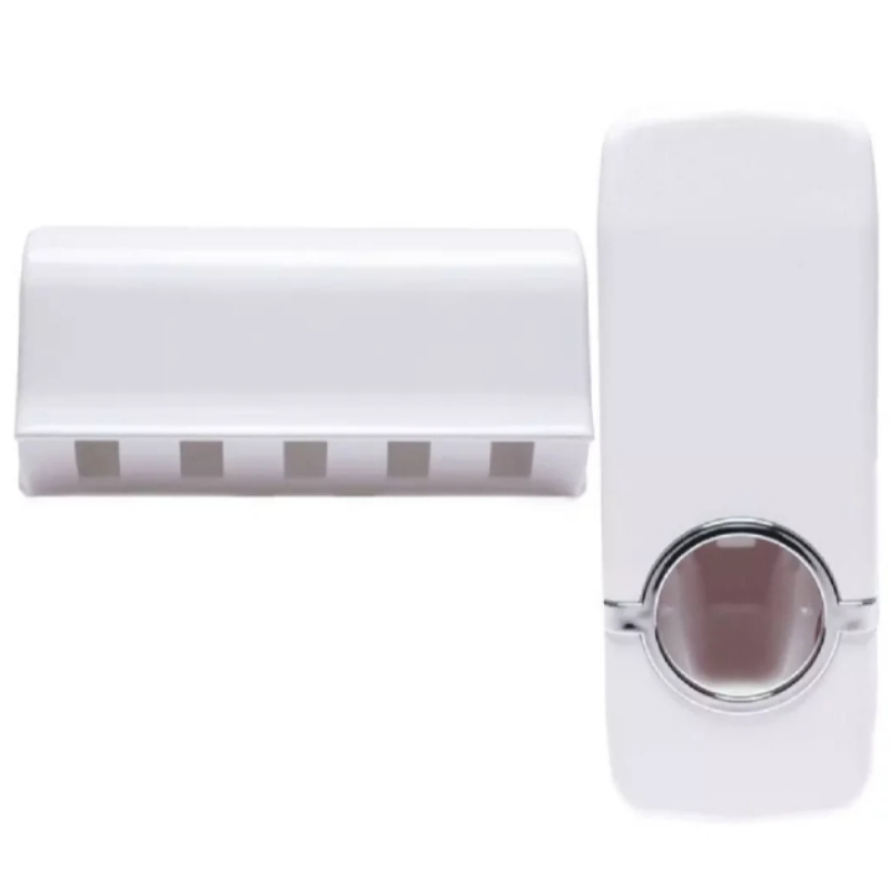 Automatic toothpaste dispenser with wall mount toothpaste holder