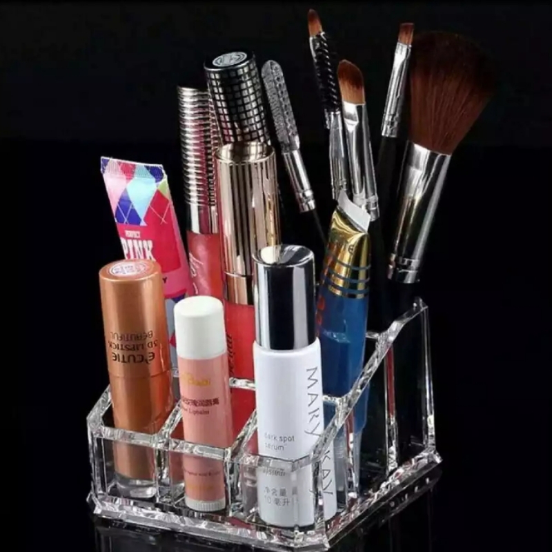 Clear 9 grids makeup organizer lipstick storage