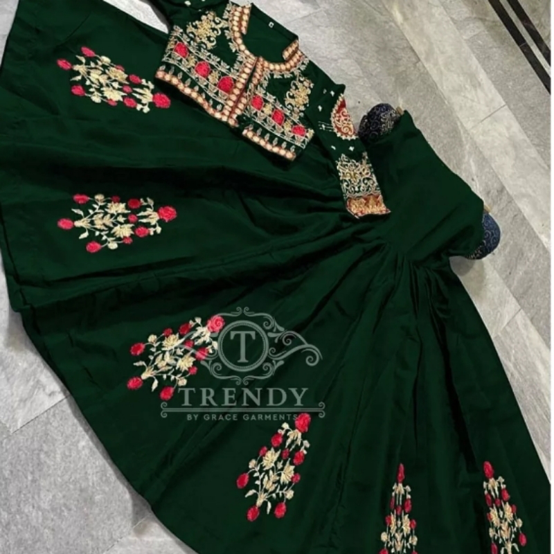 Women embroided koti with frock