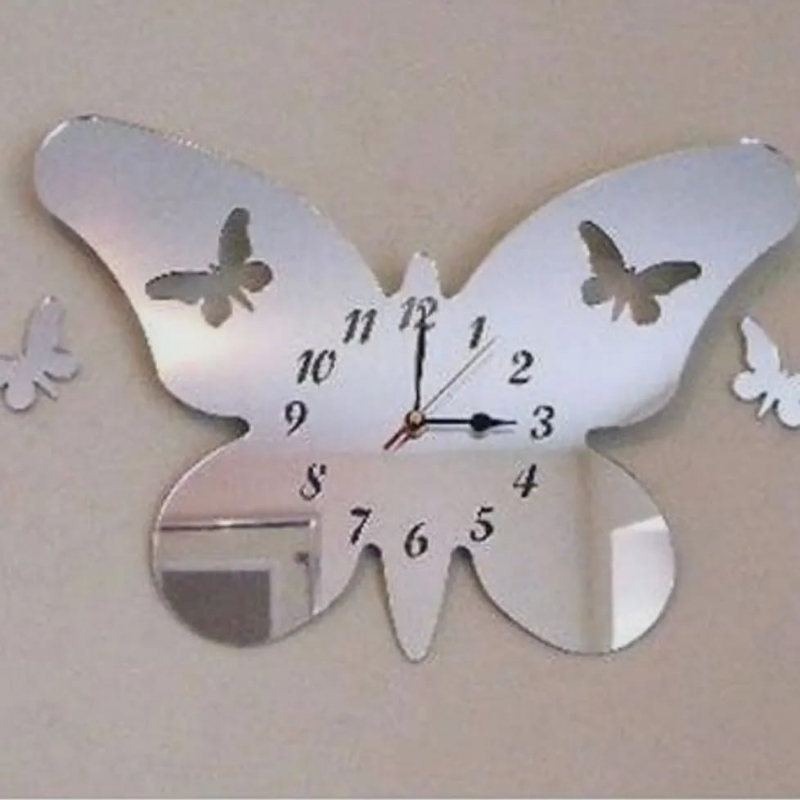 Mirror Clock ( Butterfly Design )
