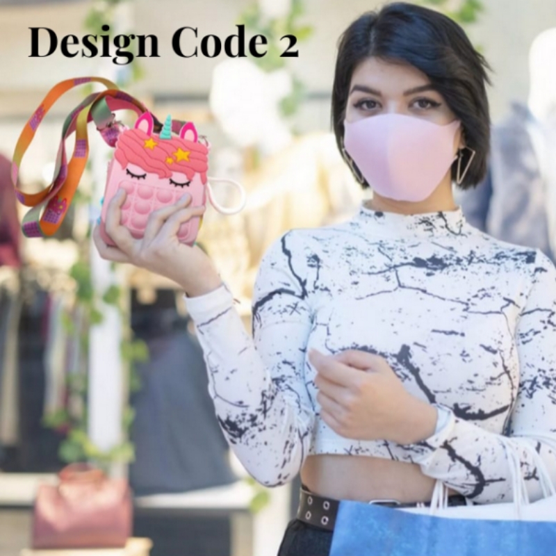 3d Silicone Pop It Bubble Kids Mini Size Pouch Bags