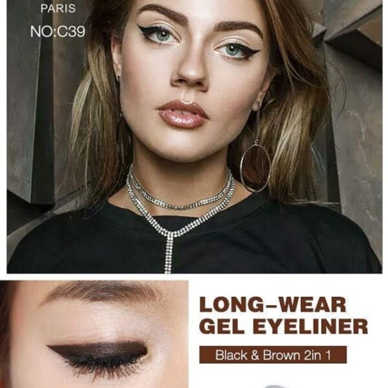 Eye Liner Gel Black & Brown 2 in 1 Waterproof Gel