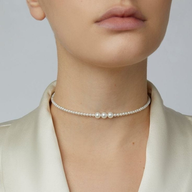 White Stone Pearl Necklace | Fashion Jewellery
