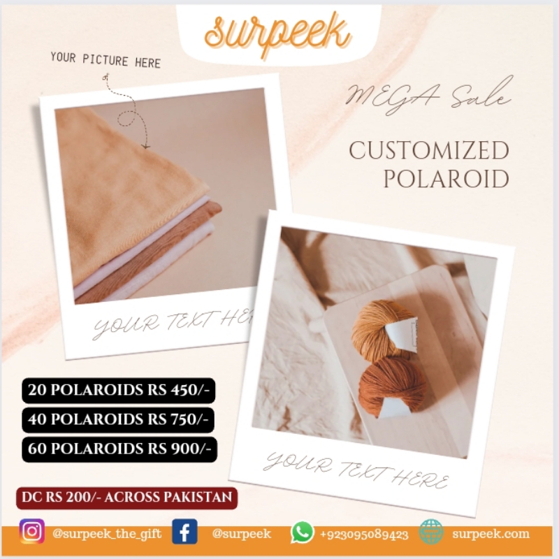 Customized Polaroids for Birthday, Wedding, Anniversary,Room Decor, Mother