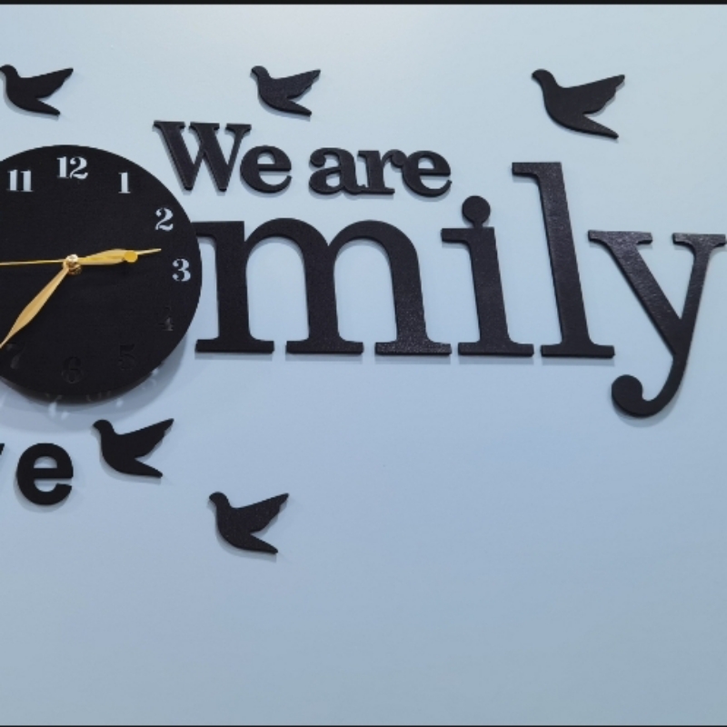 We are Family with Birds 3D wooden wall clock