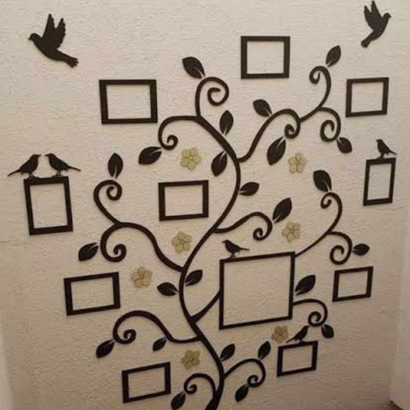 Green Leaves Wooden tree with frames