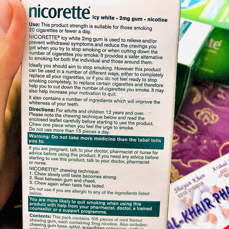 Nicorette Icy White 2mg Gum Nicotine - 105 Pieces