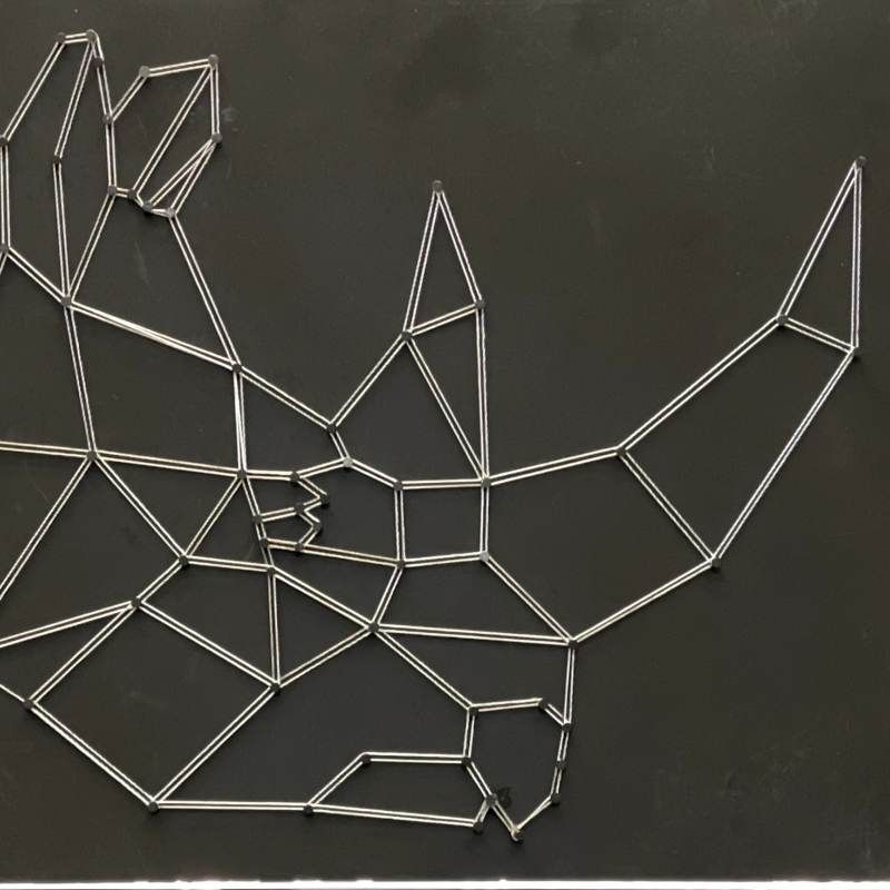 String Art Rhino one line