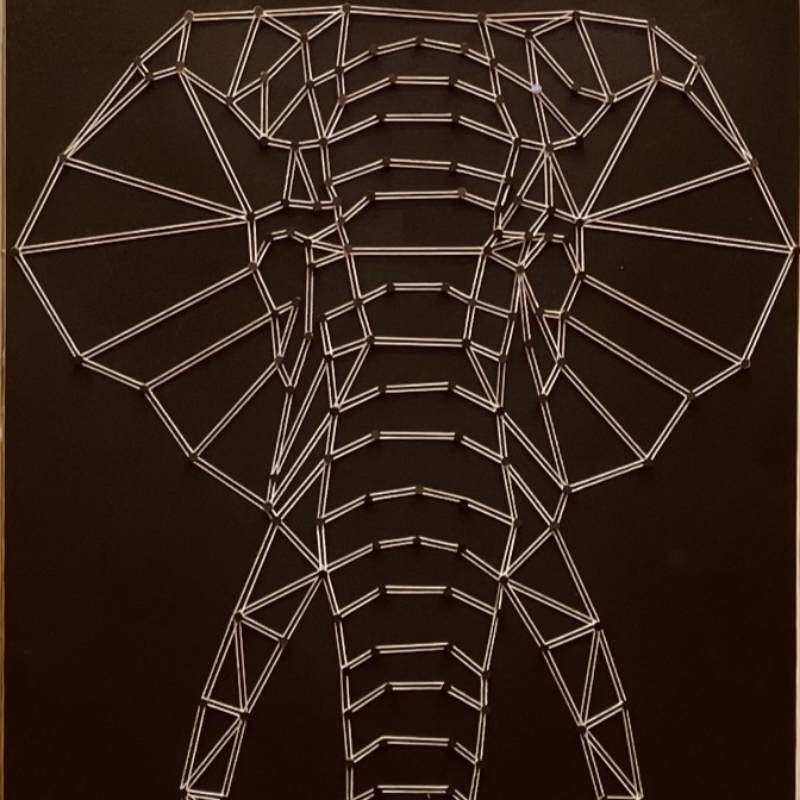 String Art one liner elephant
