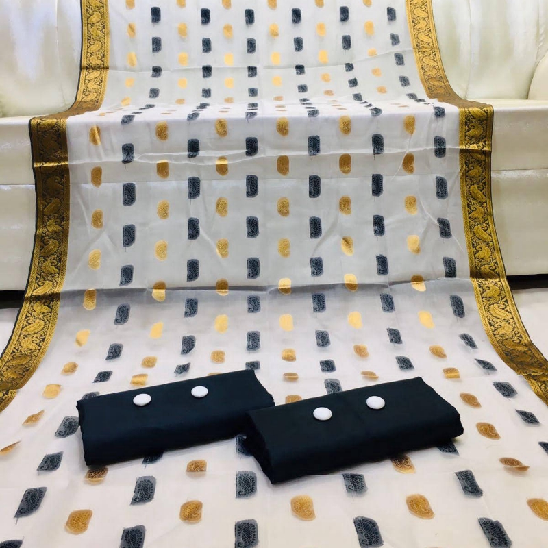 3 pcs katan silk women unstitch suit