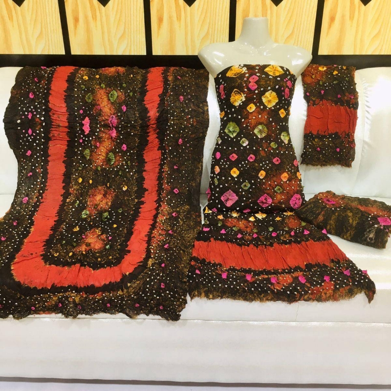 3 pcs Linen handmade chunri suit