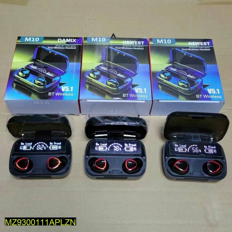 M10 TWS Bluetooth 5.1 Airphones Duel Battery