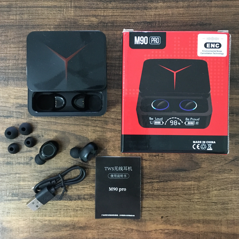 M90 Pro TWS Gaming Earbuds with Powerbank